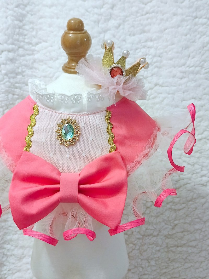 Princess Peach 碧姬公主 造型頸飾 寵物 圍巾 貓犬 狗狗 - 寵物衣服 - 棉．麻 粉紅色
