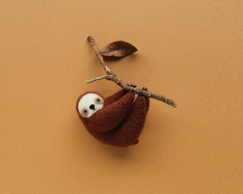 Leyang·Have Fun Wool Felt Material Pack-Lazy Sloth - Knitting, Embroidery, Felted Wool & Sewing - Wool Brown