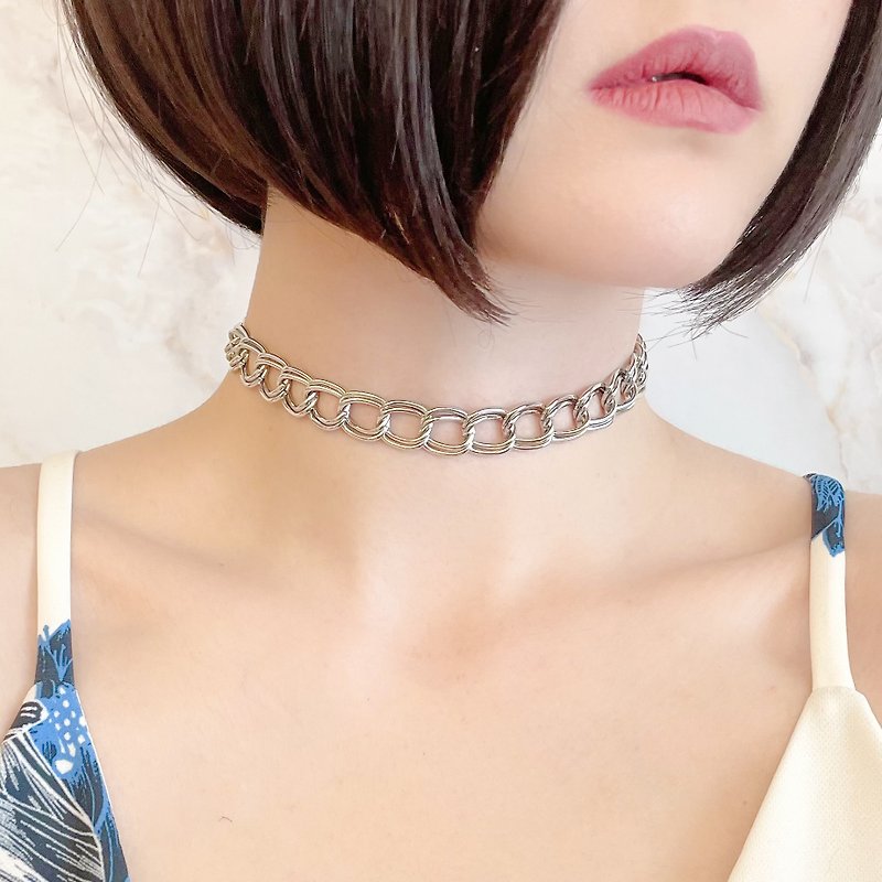 Silver / STRONGmind / Chain choker SV115S - Chokers - Polyester Silver