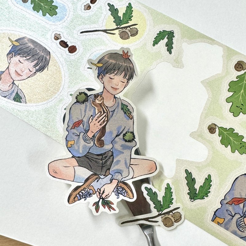 Traces of Autumn I | NOMA | korea illust Art Sticker - สติกเกอร์ - กระดาษ 