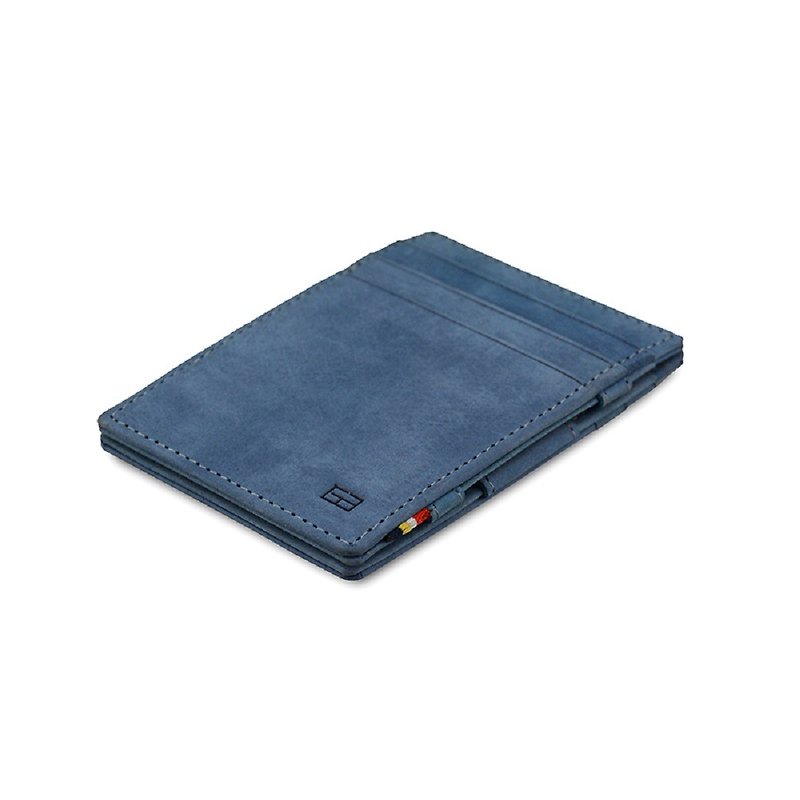 Belgium GARZINI flip wallet / minimalist / blue - Wallets - Genuine Leather Blue