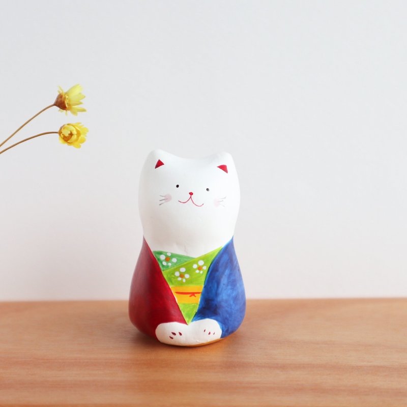 着物　猫の置物 - 擺飾/家飾品 - 紙 紅色