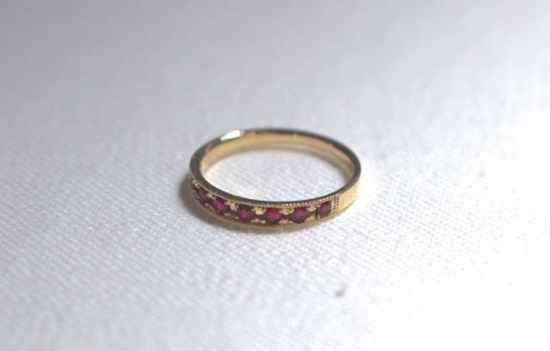 ルビーのK14リング - 戒指 - 寶石 金色