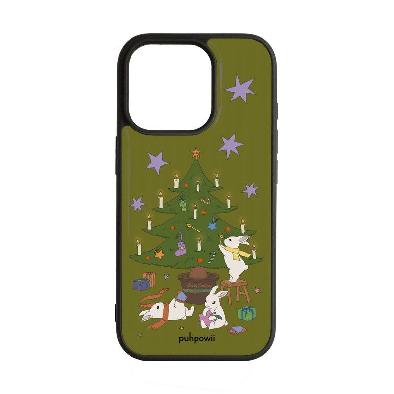 Wish Rabbit's Christmas(olive) Phone Case - 手機殼/手機套 - 其他材質 綠色