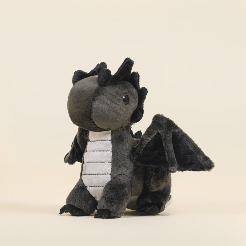 Mini Bellzi | Black Draggi the Fire Dragon - Stuffed Dolls & Figurines - Other Man-Made Fibers Black