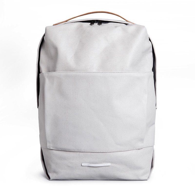 RAWROW | Canvas Series - 15" Fashion Backpack (Back/Hand) - Rice Gray - RBP180GY - กระเป๋าเป้สะพายหลัง - เส้นใยสังเคราะห์ สีเทา