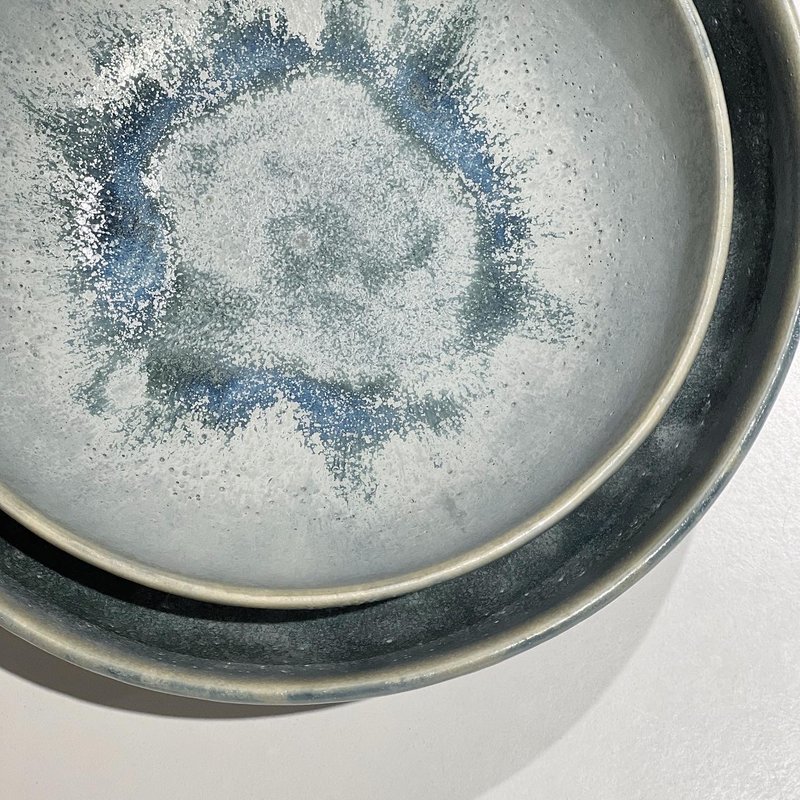 織り目加工シリーズ |ブルー丨手作り陶器丨セラミックボウル - 花瓶・植木鉢 - 陶器 グリーン