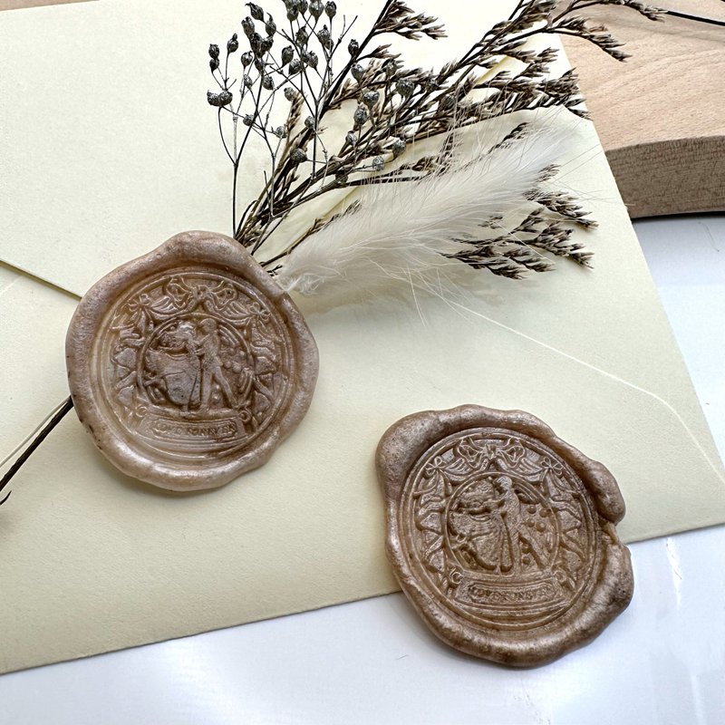 /Sea of ​​stars and flowers/Special sealing Wax stickers for handmade wedding invitations/With preserved flowers/10 pieces - การ์ดงานแต่ง - พืช/ดอกไม้ 