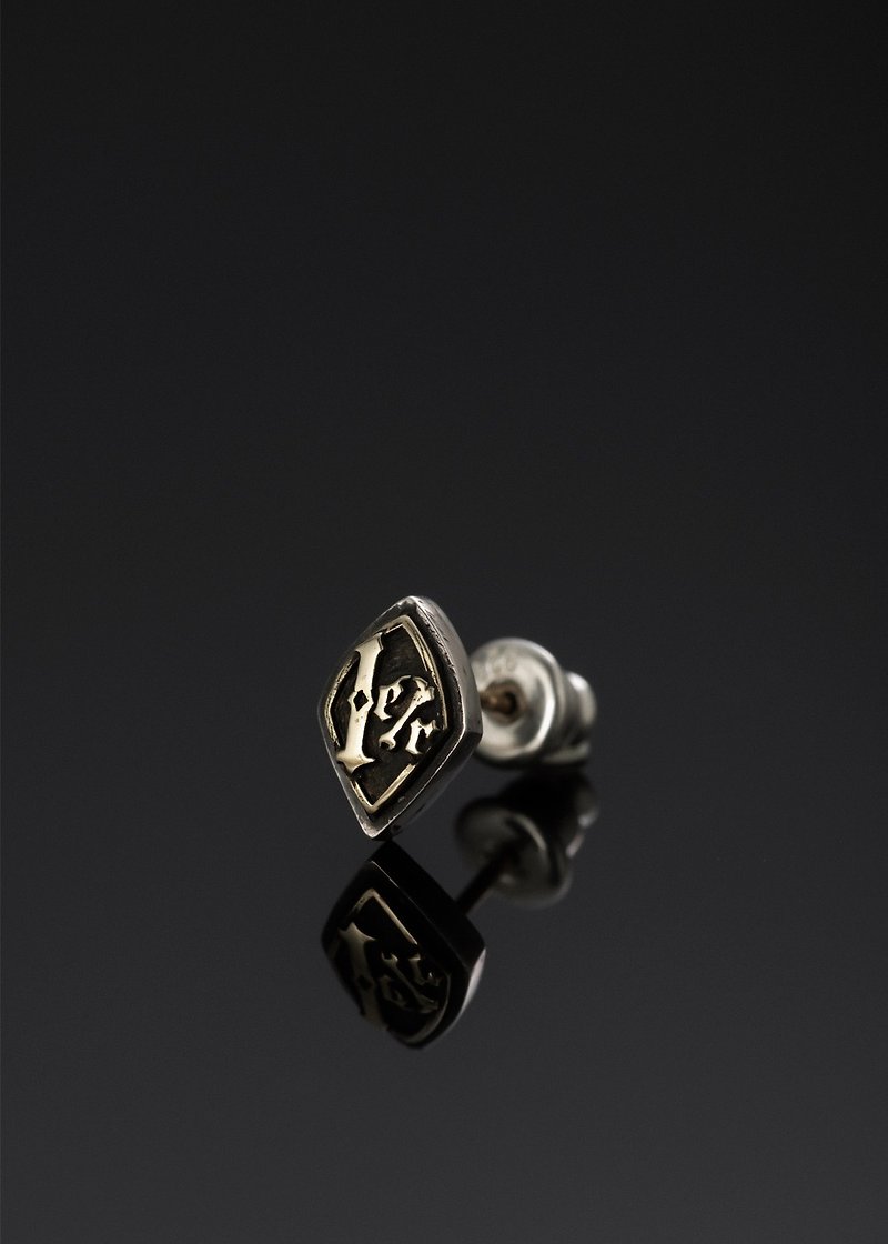 1% Pierce | 1% diamond knight earrings / 18K gold earrings - ต่างหู - เงินแท้ สีเงิน