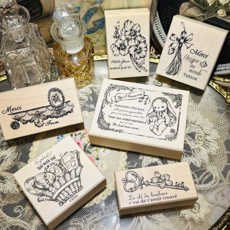 Florrie R Vintage Maple Wood Stamp Collection【Precious Memories】 - Stamps & Stamp Pads - Wood Brown