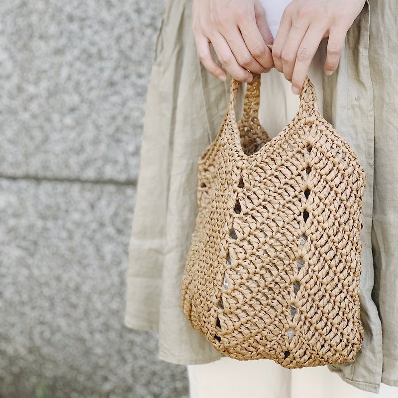 (Order order) hand-woven picnic bag handbag woven bag straw bag - Handbags & Totes - Other Materials 