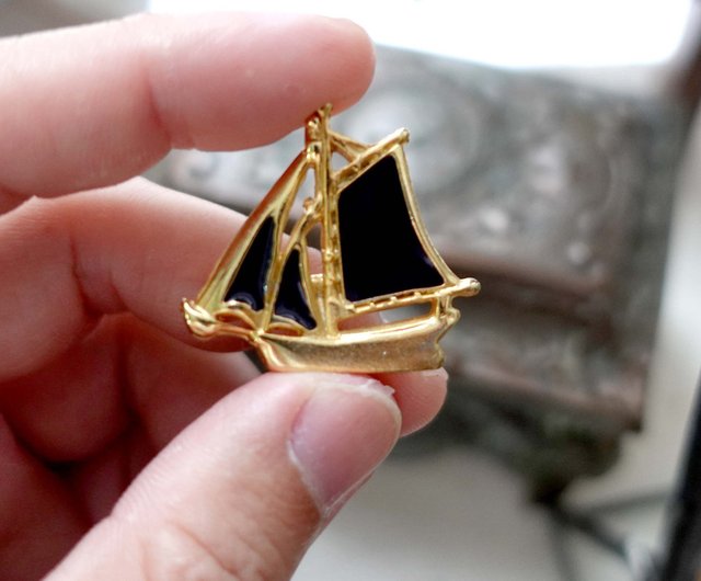 ヴィンテージ　帆船　カメオ　(バックル) ヴィンテージ 帆船 カメオ (バックル)