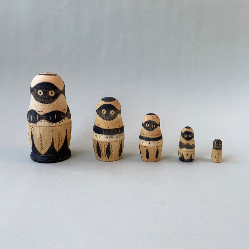 Bouzu matryoshka - Items for Display - Wood Black