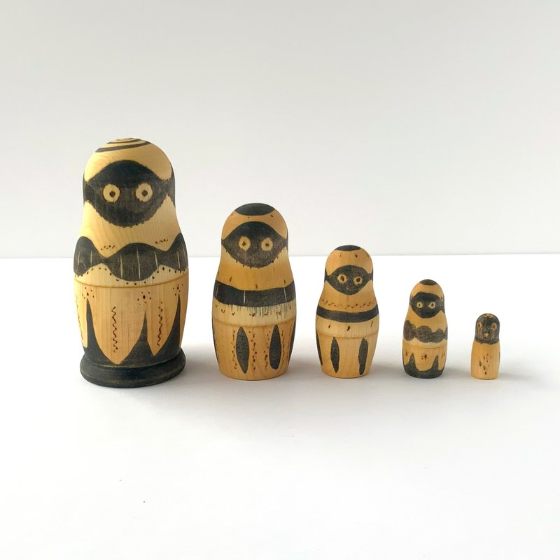ぼうずマトリョーシカ - 擺飾/家飾品 - 木頭 黑色
