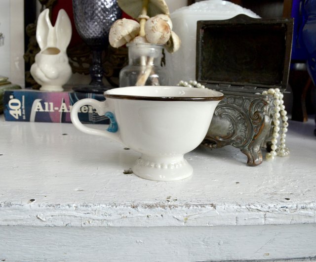 Vintage Old Man Face Mug Coffee / Tea Cup w/ Saucer