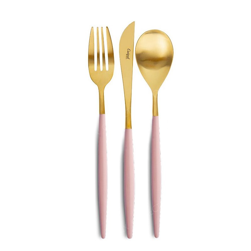 MIO PINK MATTE GOLD 3 PIECES SET (TABLE KNIFE/FORK/SPOON) - Cutlery & Flatware - Stainless Steel Pink