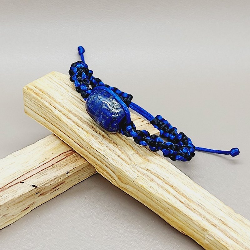 Lapis Lazuli Bracelet - Hand Woven - สร้อยข้อมือ - เครื่องประดับพลอย 