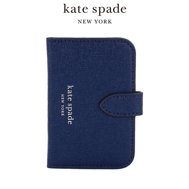 【kate spade】MagSafe 磁吸迷你掀蓋包 海軍藍 - 手機配件 - 其他材質 銀色