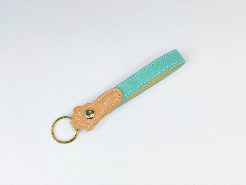 key ring cat's palm key ring-mint-gentle suede cloth-fresh and lively - Keychains - Cotton & Hemp Multicolor
