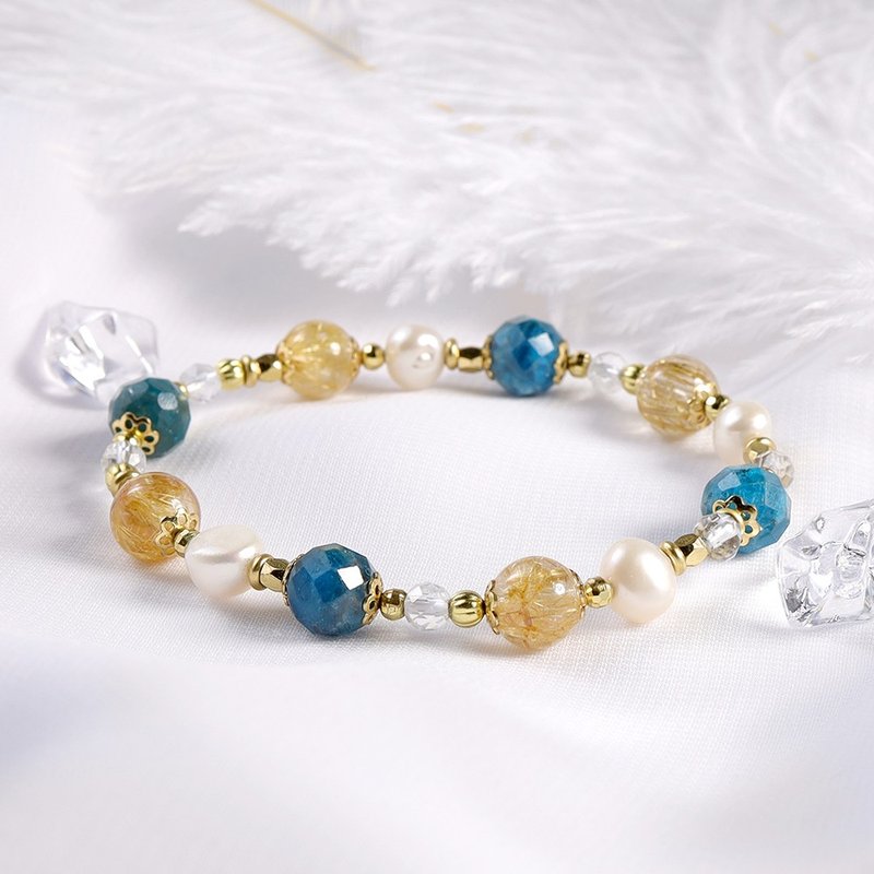 Baroque Ball | A120 Stone Crystal Pearl Bracelet - Bracelets - Gemstone Yellow