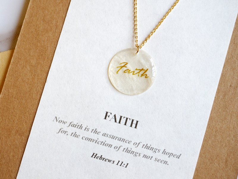 ALOTSS / Faith Necklace, bible verse baptism gift, cool necklace, cute jewelry, - Necklaces - Shell 