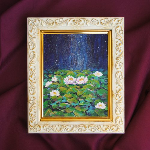 水蓮の油絵です 睡蓮の油絵 water lilies 25年05月17日 (土) 14:00-17:00