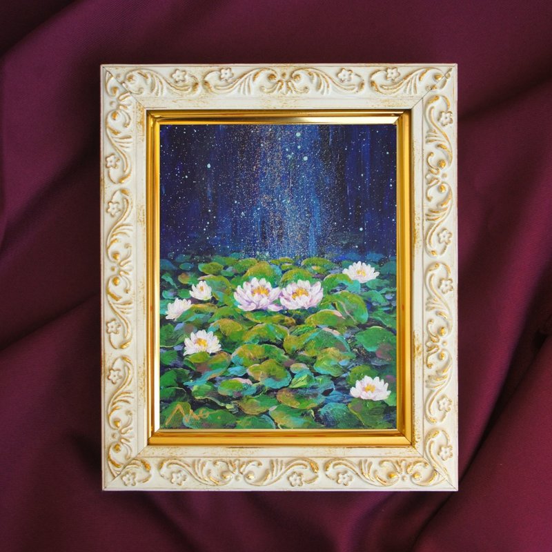 【Only One original picture】Twin water lily　made in japan - Posters - Acrylic Blue