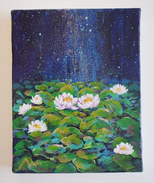 1点物原画】Twin water lily ・睡蓮の絵画日本の画家日本製- 設計館art 