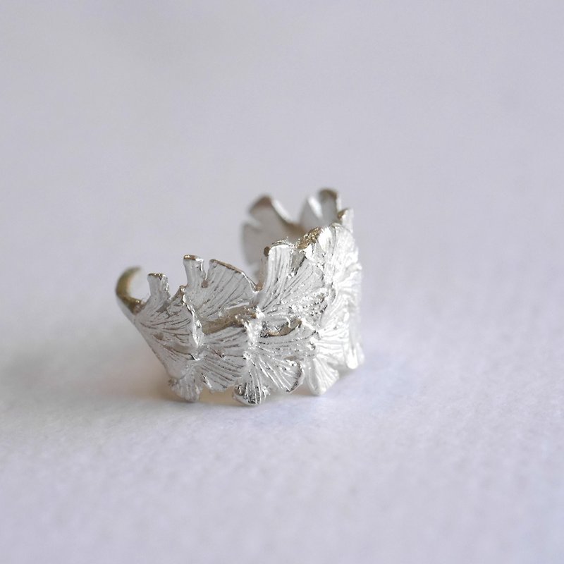 Adiantum capillus-veneris ear cuff - Earrings & Clip-ons - Sterling Silver Silver