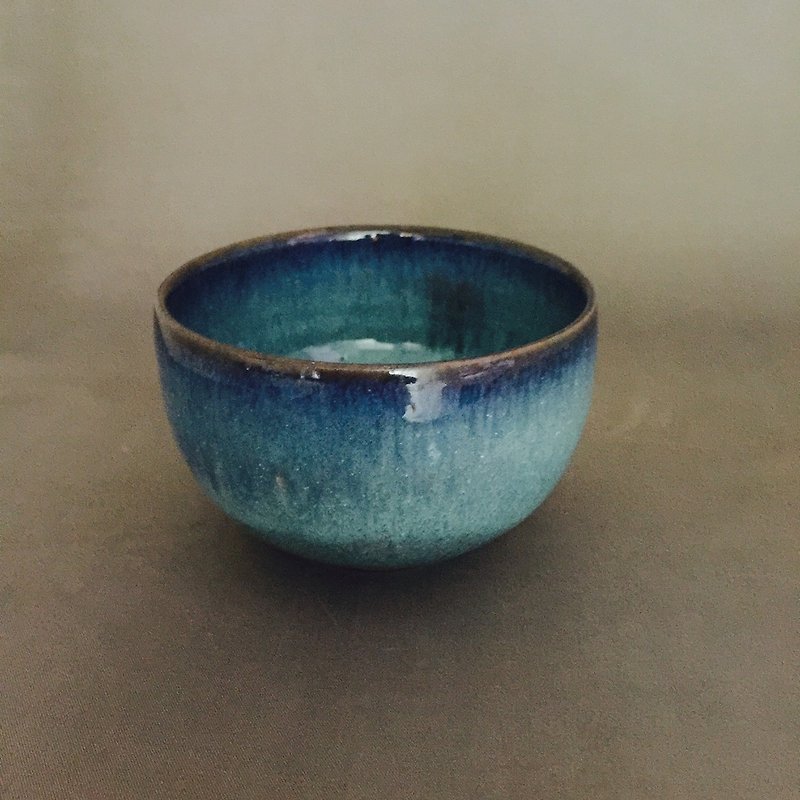 湛藍山水杯 - 茶壺/茶杯/茶具 - 陶 藍色