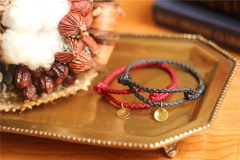 [UNA- excellent Na] Exclusive handmade silk Wax Bronze wire bracelet customization - สร้อยข้อมือ - โลหะ หลากหลายสี