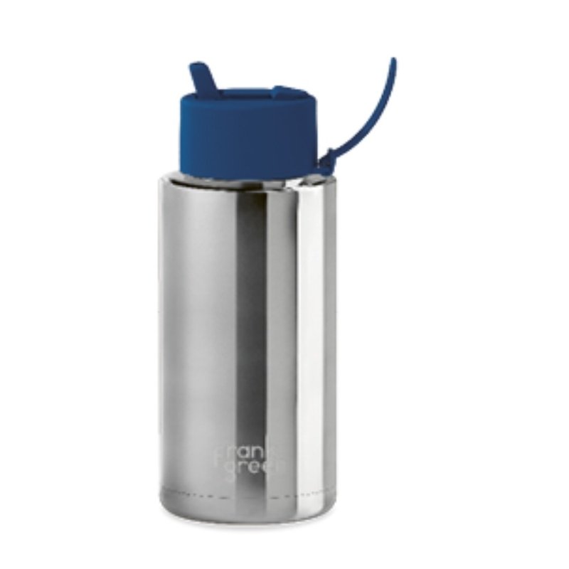 【frank green 台灣】三層真空保溫瓶 1000ml 銀色系列_深藍色蓋 - 水瓶/水壺 - 不鏽鋼 藍色