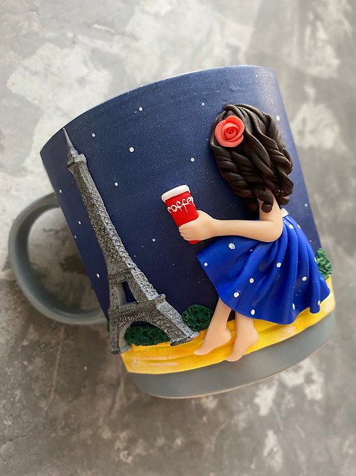Art_Molds Personalized mug for best friend, Paris lovers gift idea