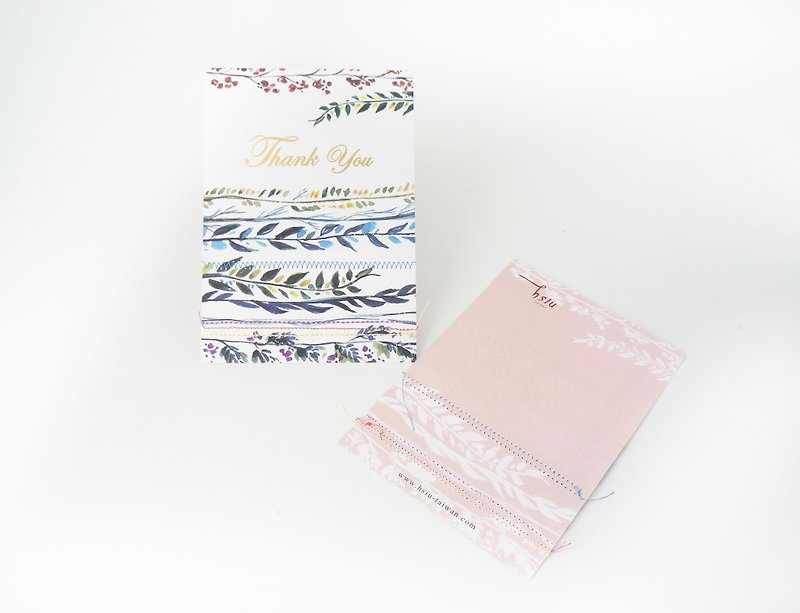 サンキューカード＋刺繡手作りカード - カード・はがき - 紙 多色
