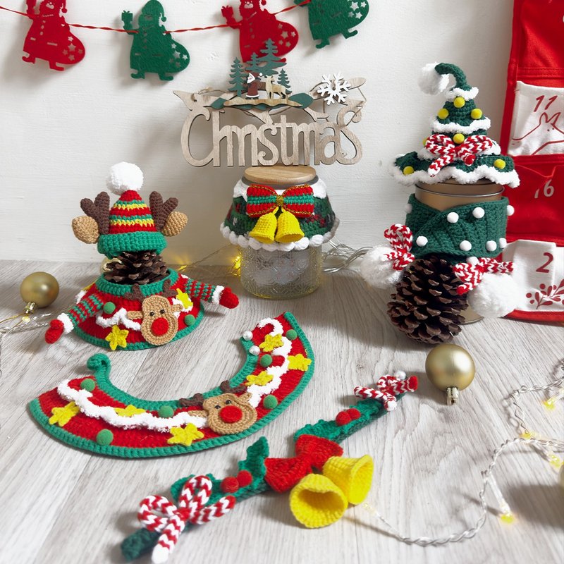 聖誕系列 | 聖誕領巾頭飾| 寵物領巾 狗貓領巾 寵物聖誕帽 - 其他 - 棉．麻 