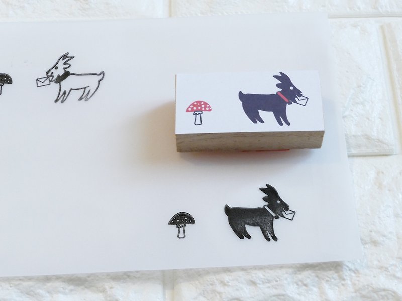 Stamp goat's mail black goat - Stamps & Stamp Pads - Wood White