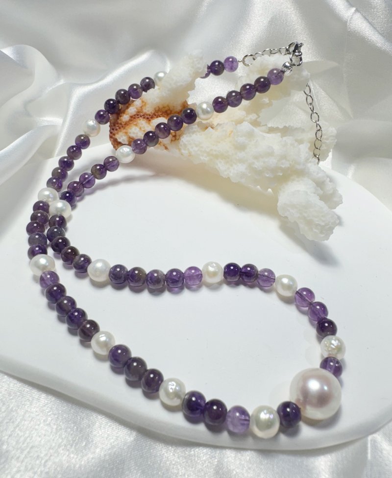 【FONG】月霧星潮 - アメジスト × 淡水パール エネルギーネックレス - ネックレス - クリスタル 