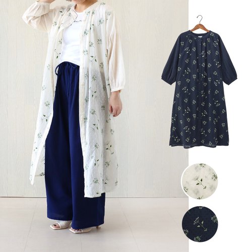 Moonstar House 星月屋 【預訂】印度製 花朵刺繡長襯衫