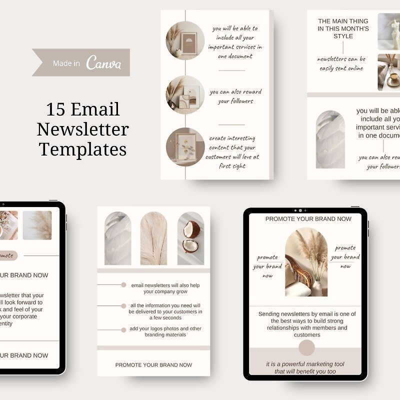 15 Email Newsletter Templates. Email Canva Templates. Email Marketing Template - Notebooks & Journals - Other Materials 