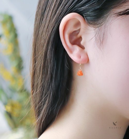 Kei'co ピアス SUN K10 一粒サンストーン K10フックピアス(トリリアントカット