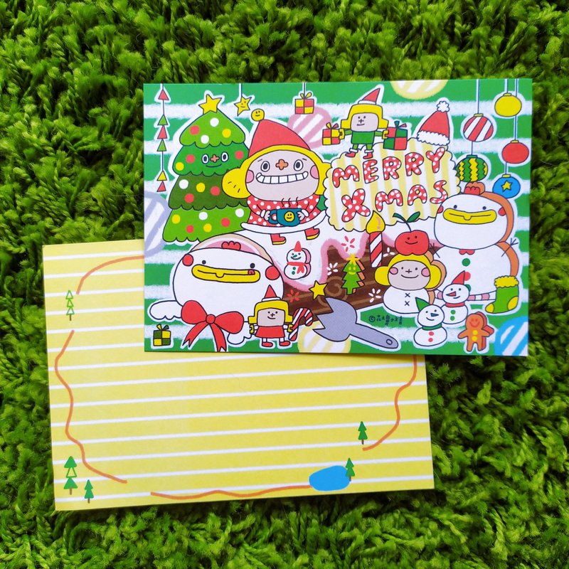 Christmas custard roll postcard - การ์ด/โปสการ์ด - กระดาษ สีเขียว