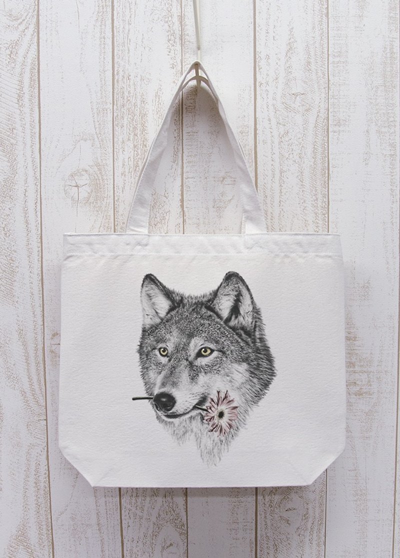 ronronWOLF Here you go Outing Tote Natural / R027-BT-NA - Other - Cotton & Hemp White
