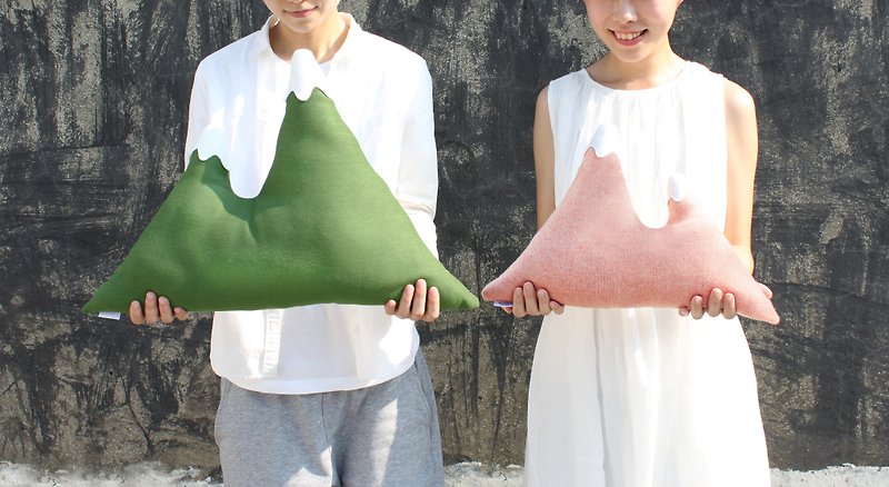Mountain pillow duo | make your lover, do your patron - Pillows & Cushions - Wool Pink