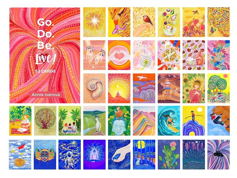 Go.Do.Be.LIVE! | 52張給現代人的自我啟導手繪套卡 by 易安妮 - 心意卡/卡片 - 紙 多色