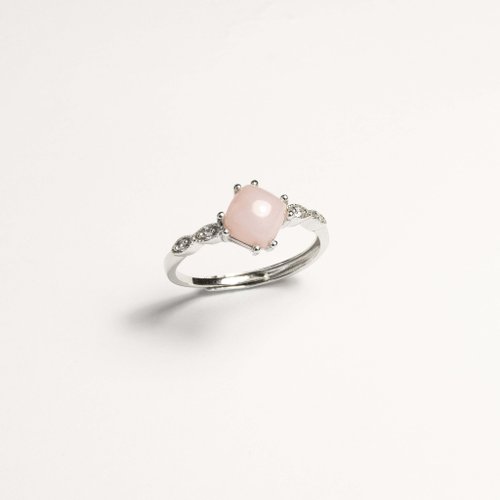 A Jewelry 粉蛋白 10月生日石 夏天 純銀戒指