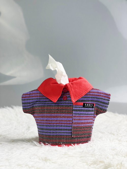 sacit-shop saori tissue holder red polo shirt