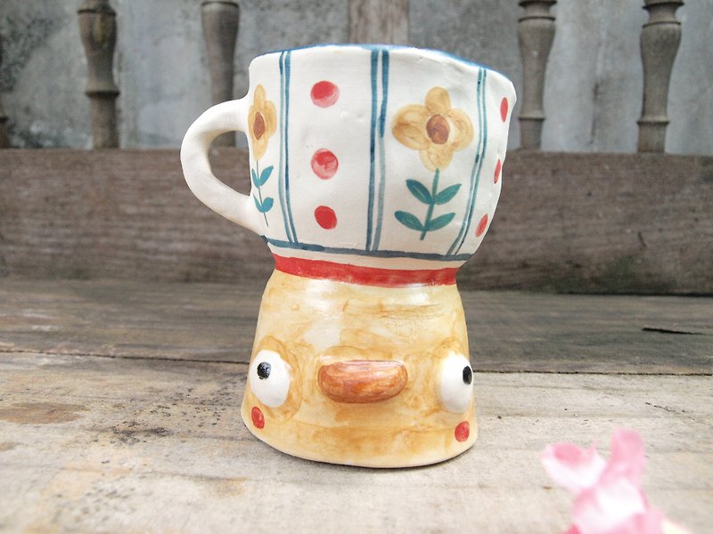 Small cup of tea, duck - 植栽/盆栽 - 陶 黃色
