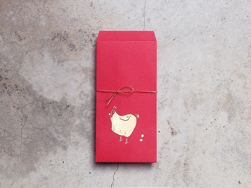 咕雞亮晶晶紅包袋 - 紅包袋/春聯 - 紙 紅色