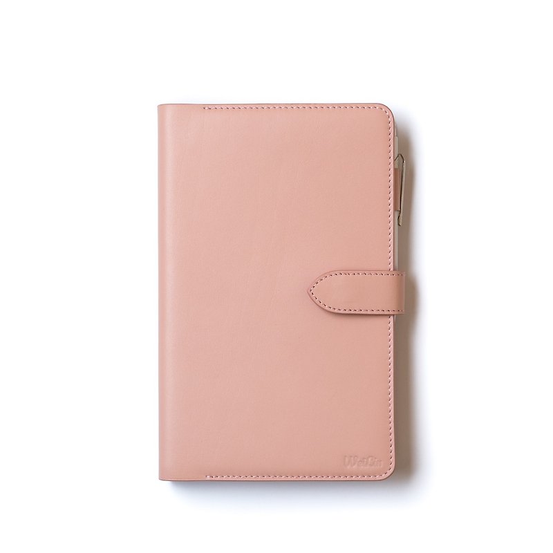 緑青革手作りのカスタムスリップケースのA5ノートブック・ - ノート・手帳 - 革 ピンク