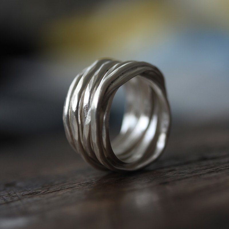 Handmade Wraparound Silver Wire ring (R0049) - 戒指 - 銀 銀色